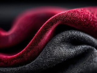 A macro photograph of luxurious red velvet fabric with rich