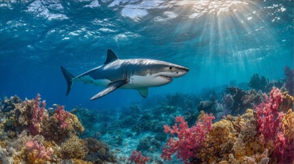 shark swimming in the sea water