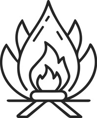 Camp fire Vector Icon 