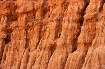 Erosion runnels on face in Earth Potohar region Pakistan 