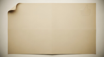 A blank, aged, light brown paper with a curled top-left corner and a subtle thumbs-up watermark, presented with a vintage vignette effect.