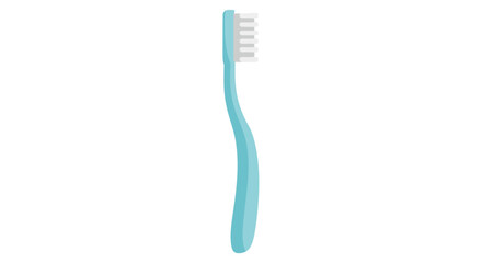 A light blue toothbrush with white bristles, shown in a simple, side-profile illustration against a plain white background