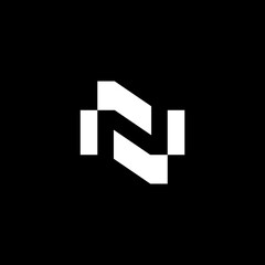 abstract N logo, simple N letter design