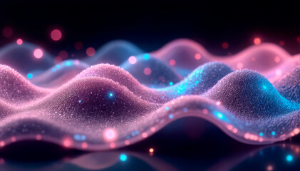 Fototapeta premium Bright futuristic wave background on black background