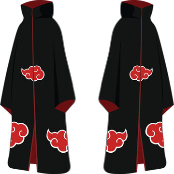 black red akatsuki cloud  overcoat