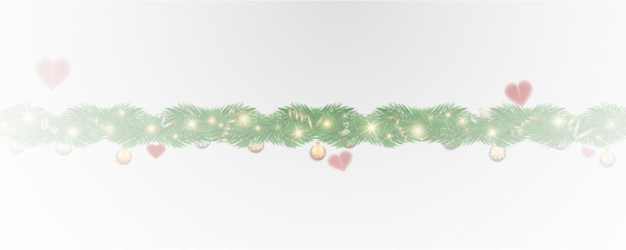 Garland of spruce branches. Christmas holiday decorations, realistic live fir tree effect with decorations for poster banners, png vector.Adobe Illustrator Artwork	
