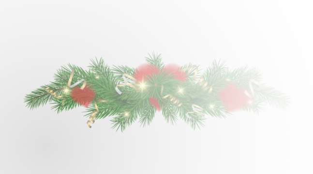 Garland of spruce branches. Christmas holiday decorations, realistic live fir tree effect with decorations for poster banners, png vector.Adobe Illustrator Artwork	
 - Powered by Adobe