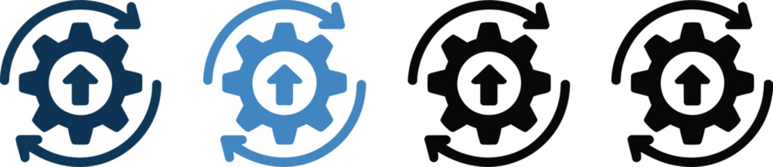 Process optimization and efficiency improvement icons