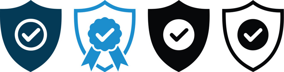 Shield Icons Security and Protection Symbols in Various Styles