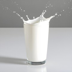 Milk Splash Crown Above Transparent Glass