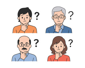 Obraz premium Worried Expression of Middle-Aged and Senior in Business Casual