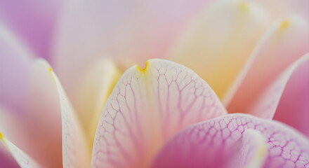 Delicate Flower Petals in Soft Pink and Yellow Macro Shot | Close-up Floral Beauty for Backgrounds, Textures, and Spring Marketing