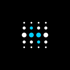 Abstract letter N logo, simple atomic N design