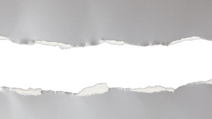 A piece of textured gray paper cut out, empty plate with copy space. Transparent center cutout PNG.