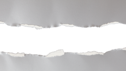 A piece of textured gray paper cut out, empty plate with copy space. Transparent center cutout PNG.