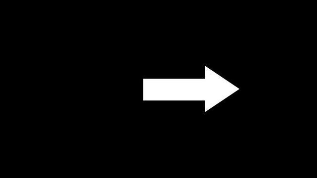 Arrow pointing right side animation. animated traffic directional arrows sign. arrow button icon or swipe-Right arrow signal animation.