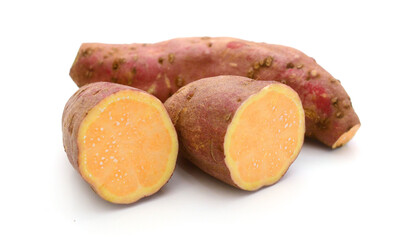Close-up of sweet potatoes against white background,Bekasi City,West Java,