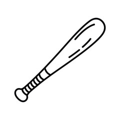 Simple hand drawn baseball bat icon
