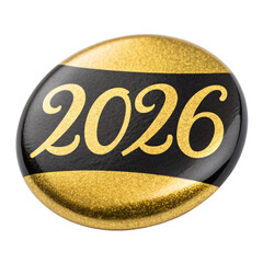 Celebrate 2026 with this sleek gold and black emblem, perfect for invitations, cards, or digital designs, adding a touch of modern elegance and anticipation