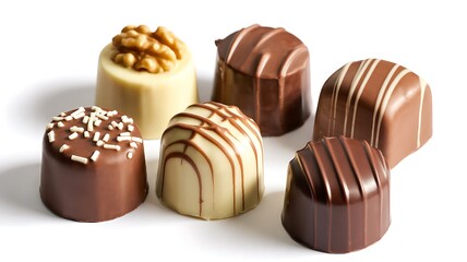 Assorted Gourmet Chocolates with Decorative Toppings &ndash; Luxury Confectionery and Culinary Art Concept