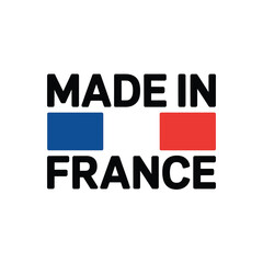 Made in france label with french flag colors