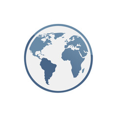 Fototapeta premium Modern Earth globe map graphic symbol for global business communication and travel