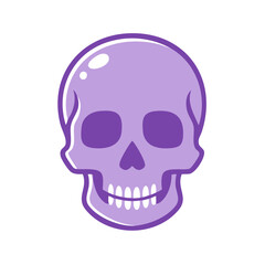 Fototapeta premium Stylized purple human skull with dark purple outline and highlights
