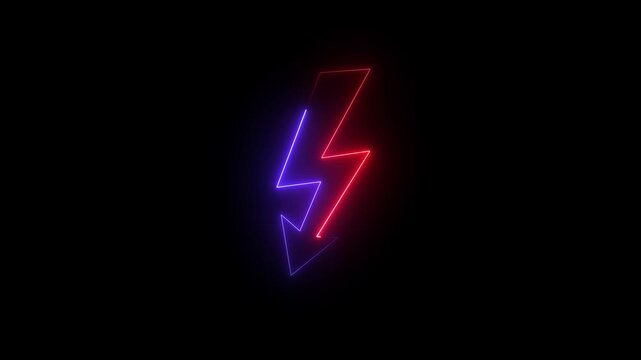 Neon globe arrow icon. Futuristic neon globe with rotating up-left arrow. - Powered by Adobe