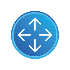 Directional arrows icon pointing in four ways for navigation movement or expansion