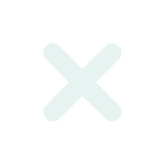 Obraz premium Light Teal X Mark Icon Symbol for Close Delete Cancel Wrong or Multiply Sign Graphic