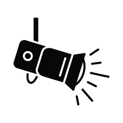 Hanging spotlight icon emitting light rays
