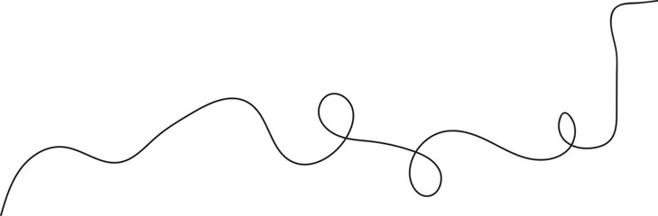 Wavy Line Pattern, Curvy Abstract Squiggles, Psychedelic Wiggle Design Silhouette Vector Illustration