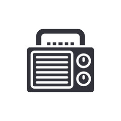 Portable Radio Illustration Media Player Device Icon