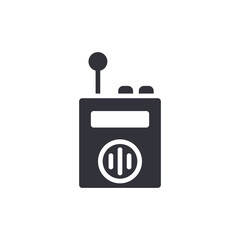 Simple Radio Receiver Icon With Antenna And Buttons