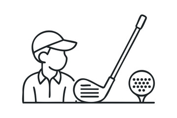 Golfer with Club and Ball Icon