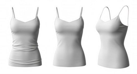 White camisole tops isolated on a transparent background