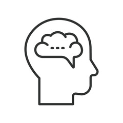 Brain icon in line design. brain, thinking, idea, analytics, cognition, intelligence, strategy on white background vector. Brain editable stroke icon