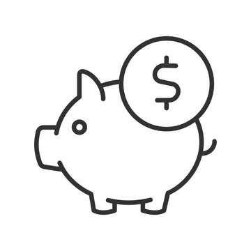 Investment icon in line design. investment, savings, piggy bank, capital growth, return, interest, finance on white background vector. Investment editable stroke icon