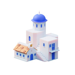 white house building 3d illustration