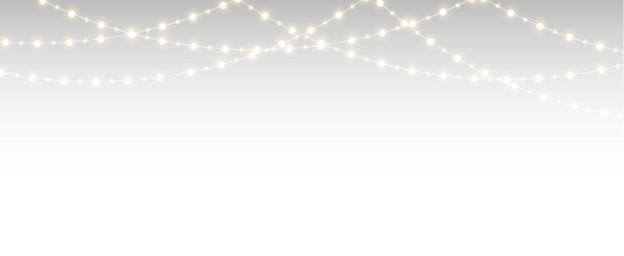 Holiday bulb string illustration banner.