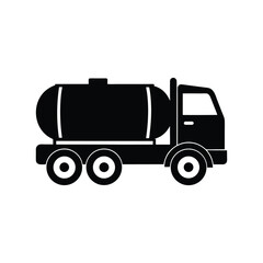A water tank truck silhouette vector art illustration