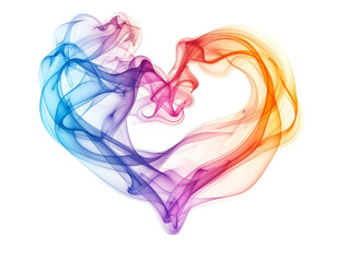 Heart shape of colorful smoke wave
