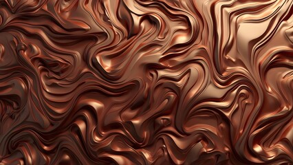 Dark brown chocolate texture and swirl background with a liquid artistic pattern design or wallpaper