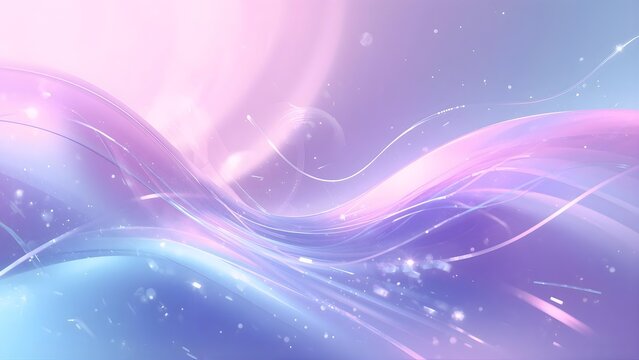The abstract purple background with stars features a colorful wave of light and curve in a vibrant pink and blue design