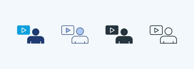 Video Conference Multiple Style Icon Collection 
