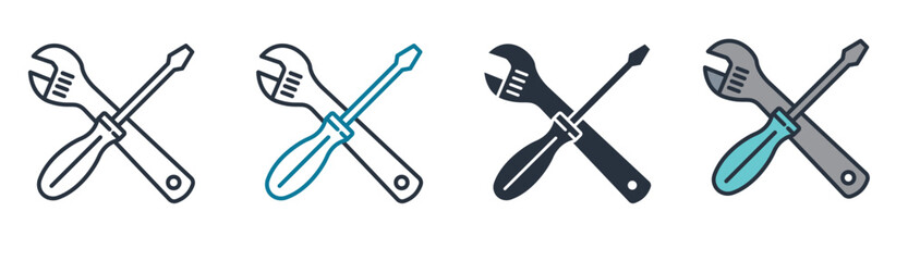 Tool & Repair Icon Vector Set | Wrench, Screwdriver, Gear, and Maintenance Symbol Collection for Business & Web Design
