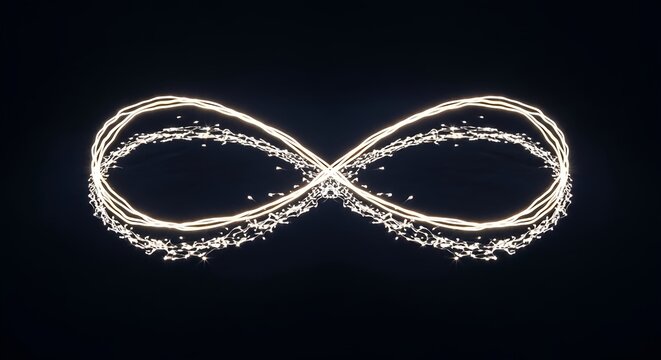 Infinity symbol glowing light abstract background loop endless loop animation art
