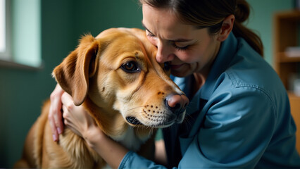 Act of Kindness: Volunteer's Gentle Hug for a Shelter Dog