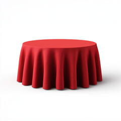 Red textile table cover isolated in clean studio light
