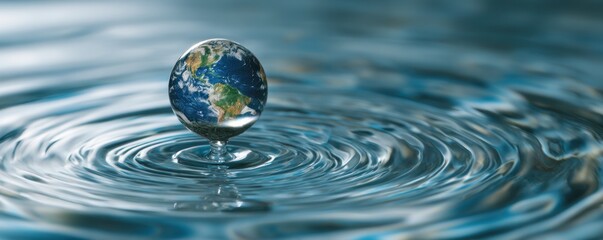 Water Drop Earth - A Visual Metaphor for Global Environmental Concerns.
